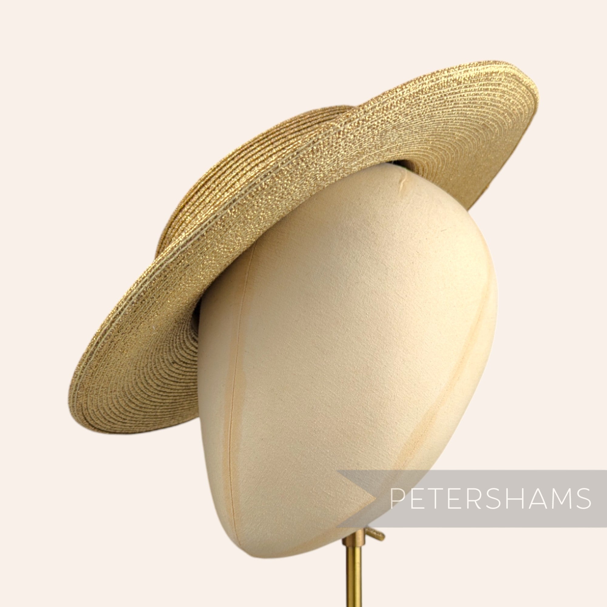 Petershams Millinery Supplies gold polybraid boater fascinator hat base