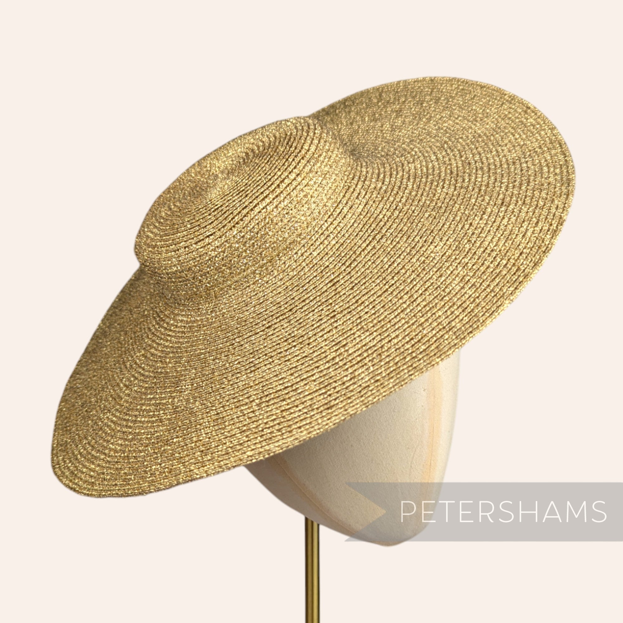 Petershams Millinery Supplies gold polybraid cartwheel fascinator hat base
