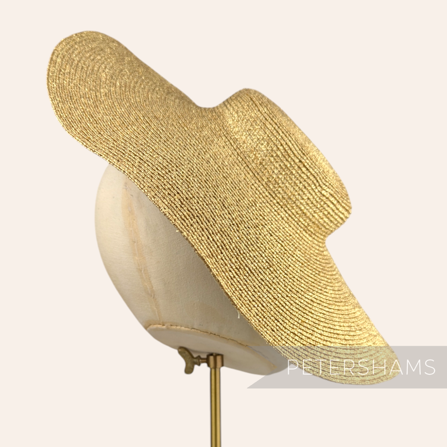 Petershams Millinery Supplies gold polybraid cartwheel fascinator hat base