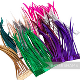Petershams Millinery Supplies lucky dip bundle of assorted colourful goose biot feather fringe remnants