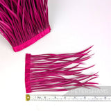 Petershams Millinery Supplies extra long goose biot feather fringe on satin binding