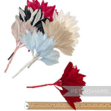 Petershams Millinery Supplies Kay large goose feather pom flower mounts in various colours with wired stems