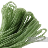 Petershams Millinery Supplies pale green 4mm tube crinoline trim, slightly sheer with a gathered thread.
