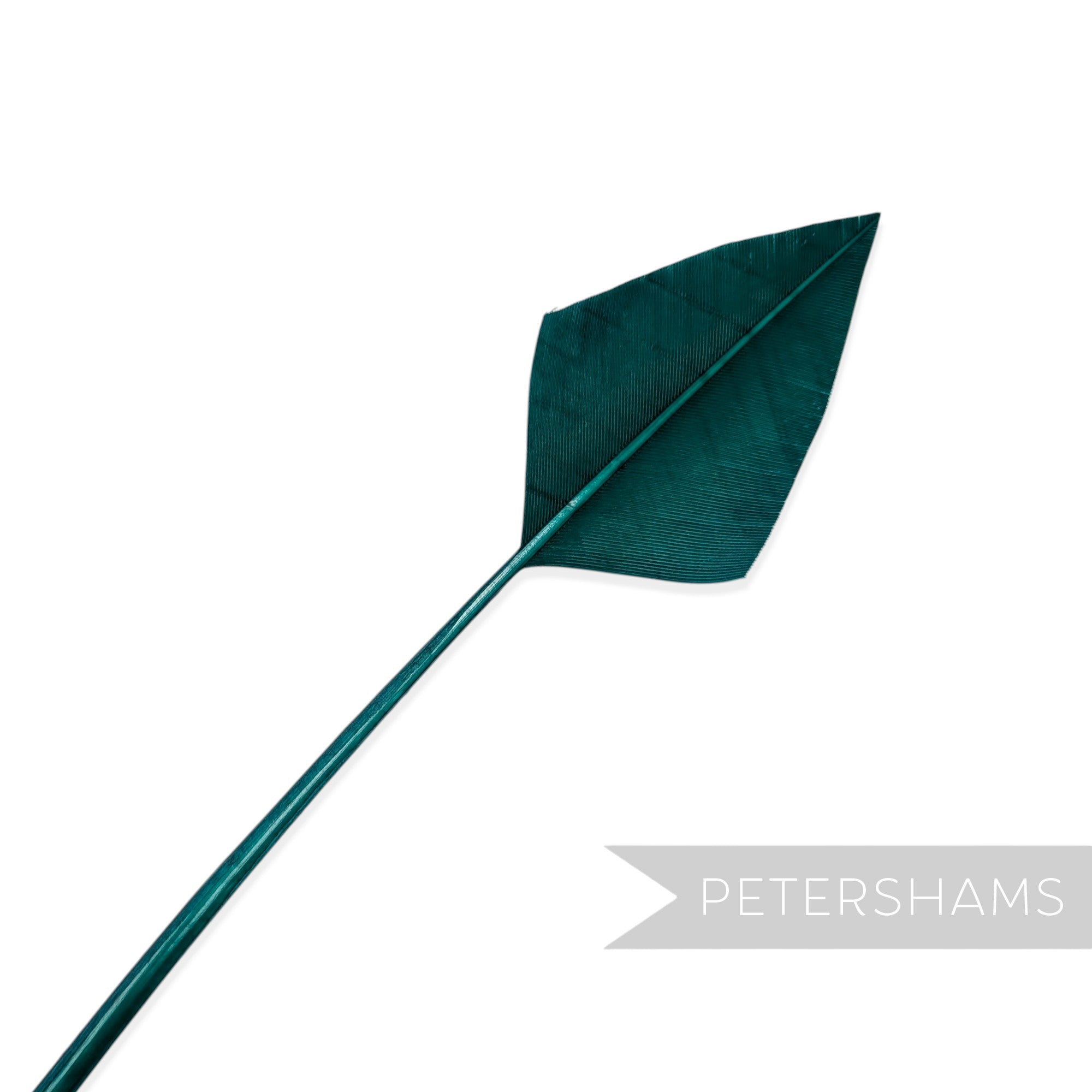 Petershams Millinery Supplies bottle green arrowhead turkey quill feather for hat and fascinator decoration