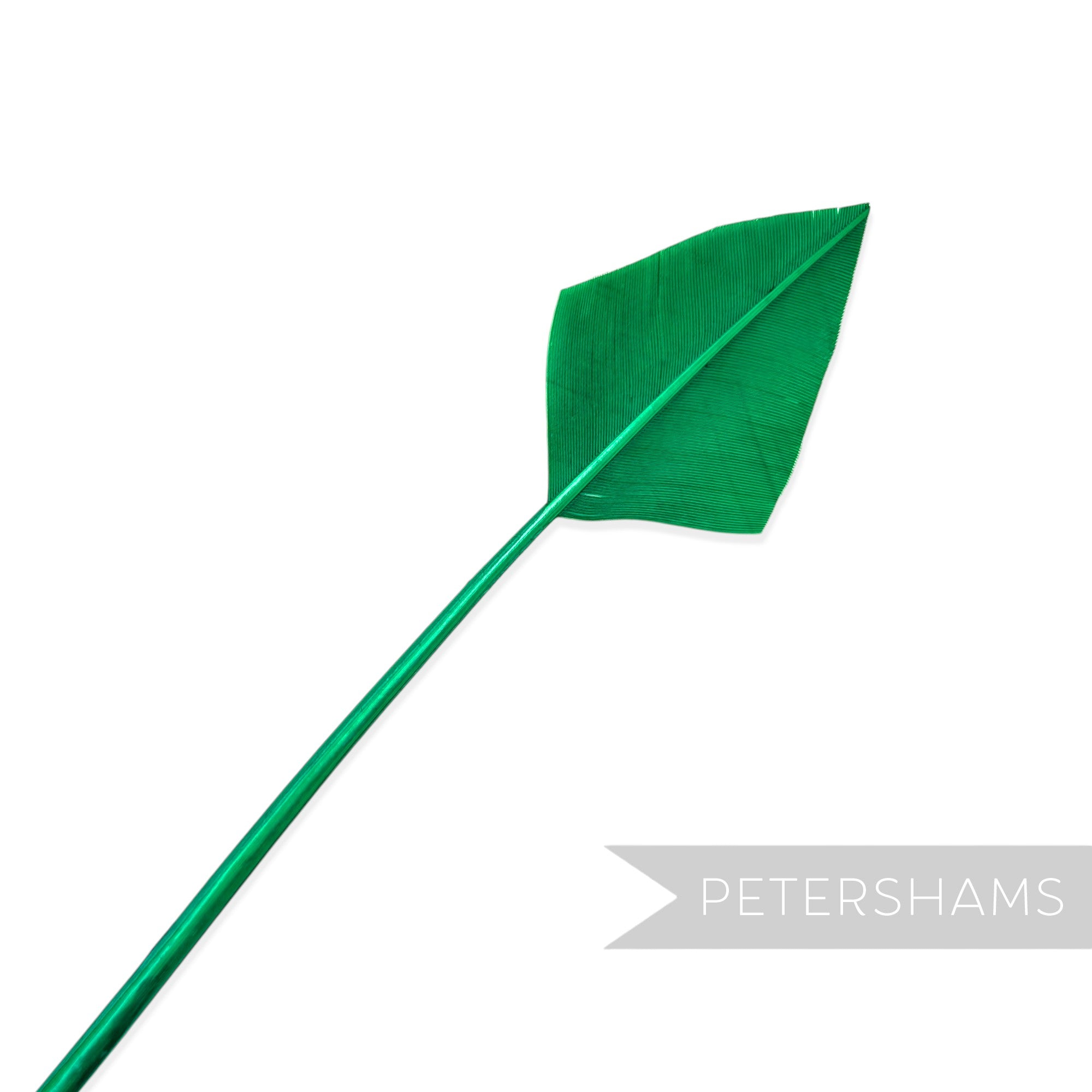 Petershams Millinery Supplies emerald green arrowhead turkey quill feather for hat and fascinator decoration