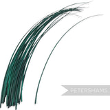 Petershams Millinery Supplies bottle green stripped ostrich quill feather for hat making and millinery projects.
