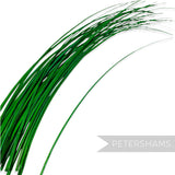 Petershams Millinery Supplies long emerald green stripped ostrich quill feather for hat making and millinery crafts