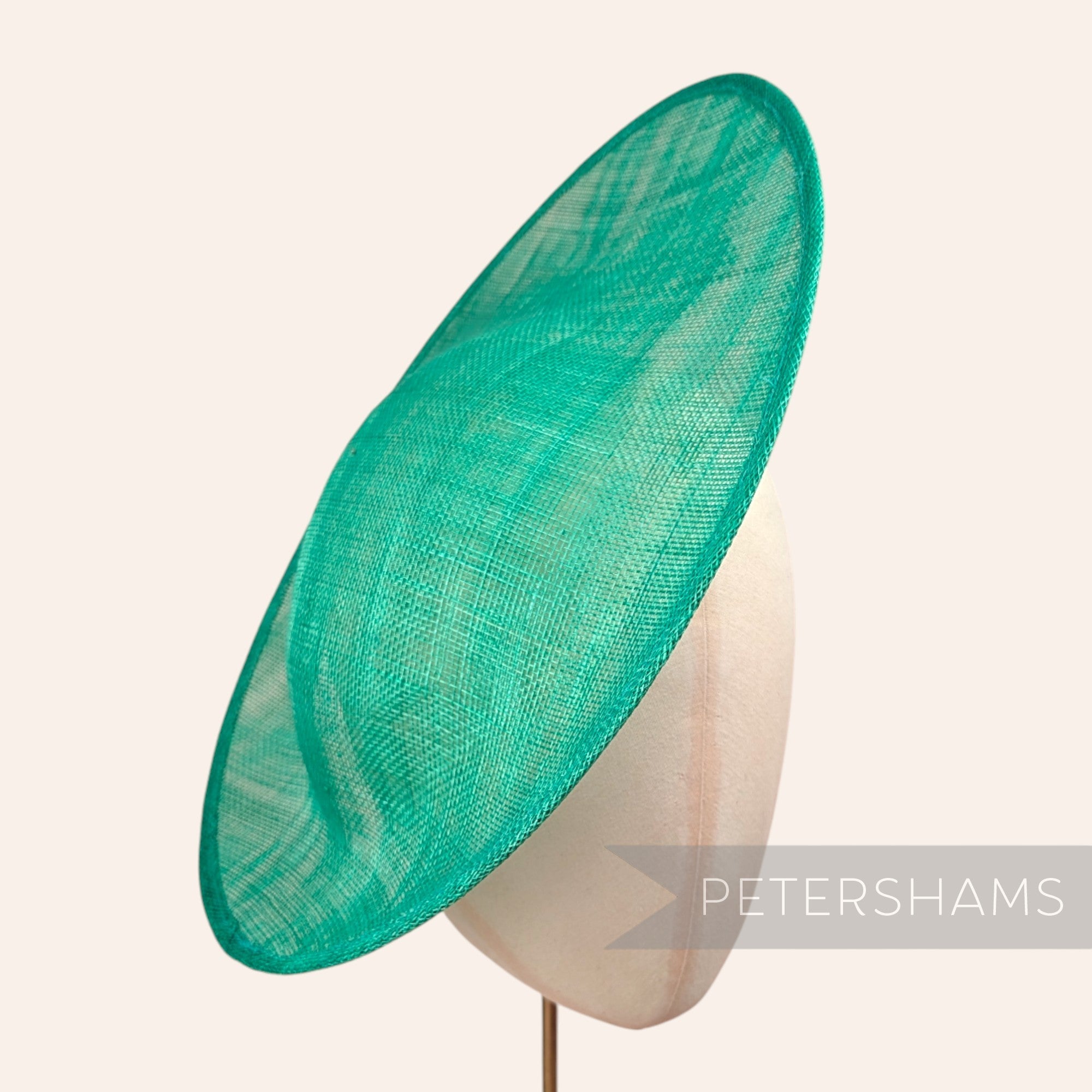 Petershams Millinery Supplies Maggie large oval emerald green sinamay fascinator hat base