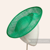 Petershams Millinery Supplies emerald green sinamay orbital pleat fascinator hat base