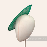 Petershams Millinery Supplies Diana emerald green sinamay fascinator hat base with pointed scallop edge
