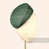 Petershams Millinery Supplies Betty bottle green sinamay sloped pillbox fascinator hat base
