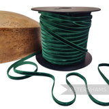Petershams Millinery Supplies 7mm bottle green French velvet ribbon on a spool