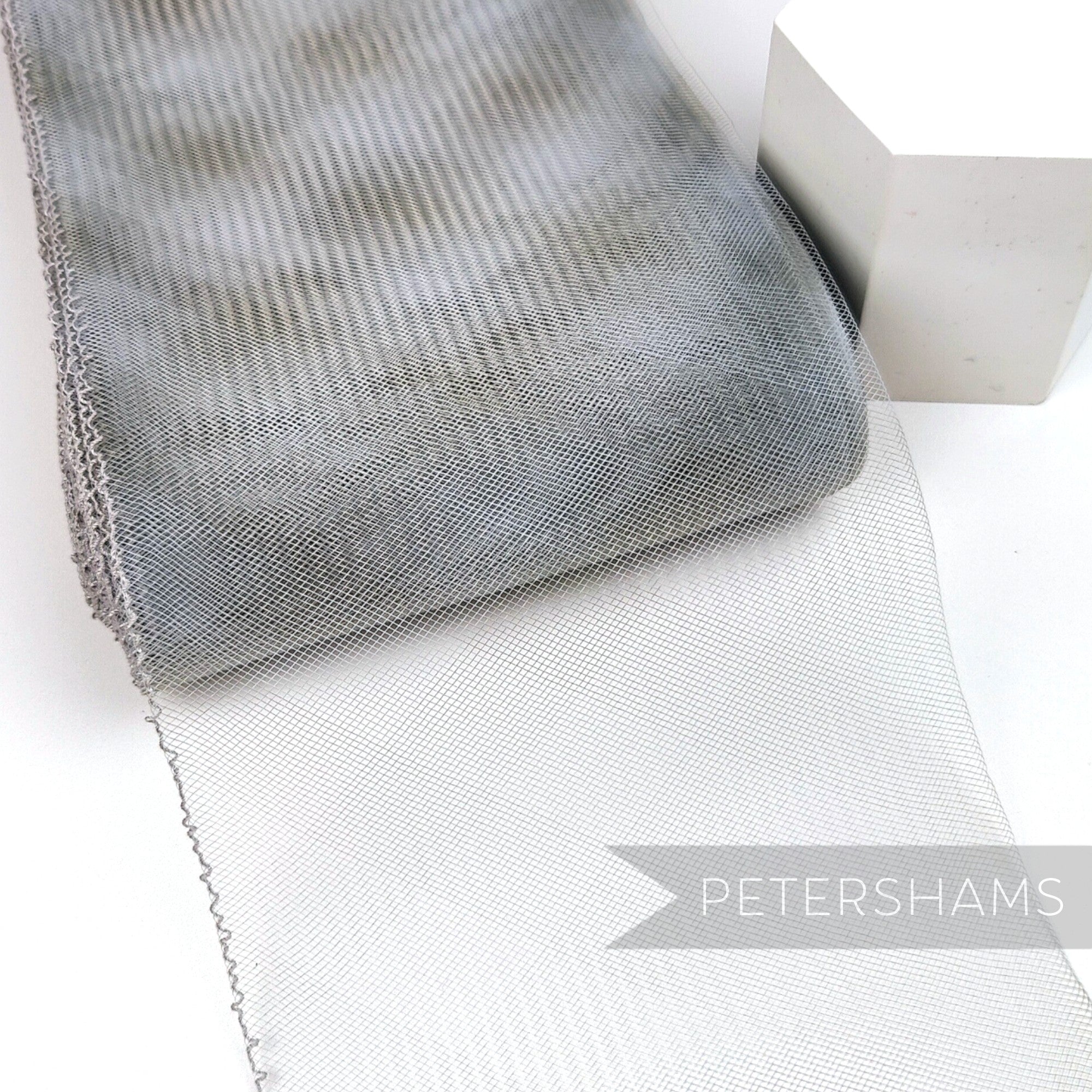 Petershams Millinery Supplies 15cm wide grey checker pattern crinoline horsehair braid trim for fascinator making