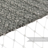 Petershams Millinery Supplies grey nylon merry widow veiling with extra wide 3cm diamond pattern for millinery