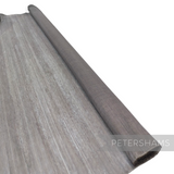 Petershams Millinery Supplies fine polyester abaca fabric in grey, featuring a wide width and a subtle silk-like sheen.