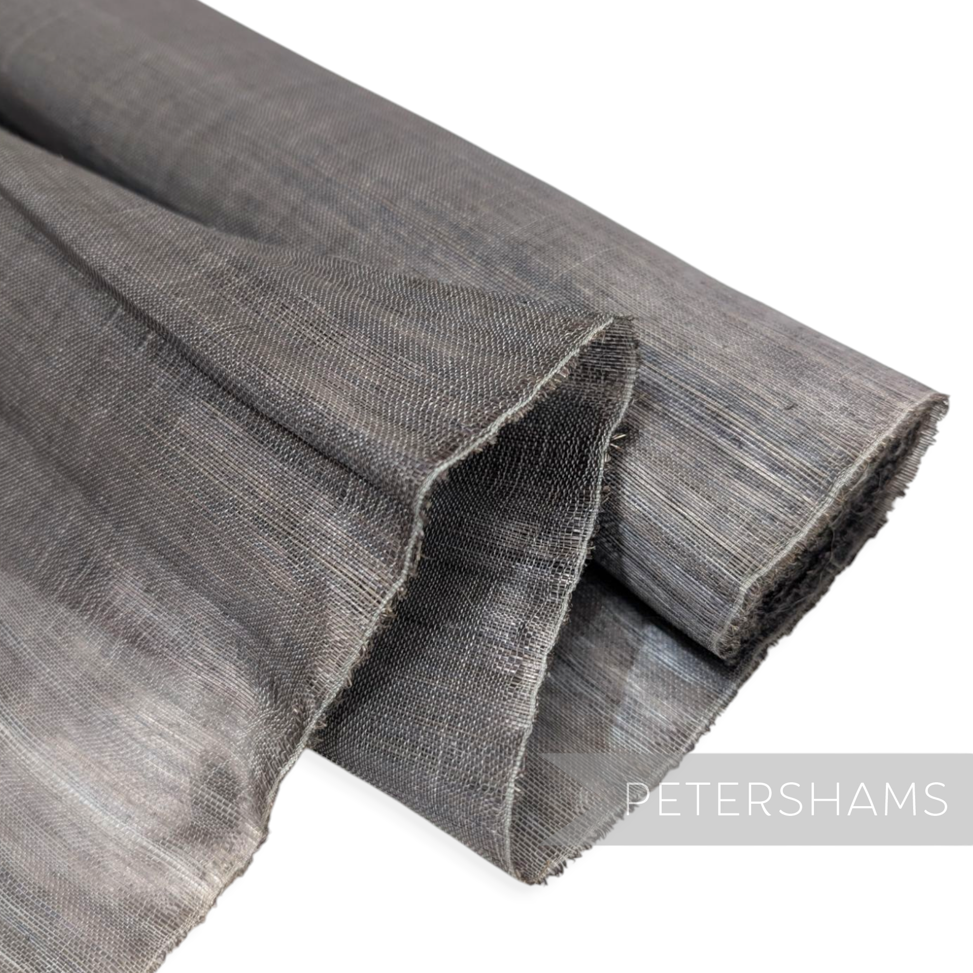 Petershams Millinery Supplies extra wide grey polyester abaca fabric with a subtle sheen for millinery and bows