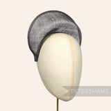 Petershams Millinery Supplies dark grey sinamay halo crown fascinator hat base
