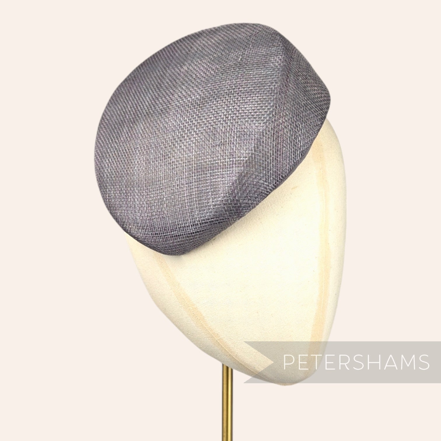 Petershams Millinery Supplies Betty sloped dark grey sinamay pillbox fascinator hat base