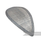 Petershams Millinery Supplies pewter grey teardrop sinamay hat base with wired edges for custom shaping