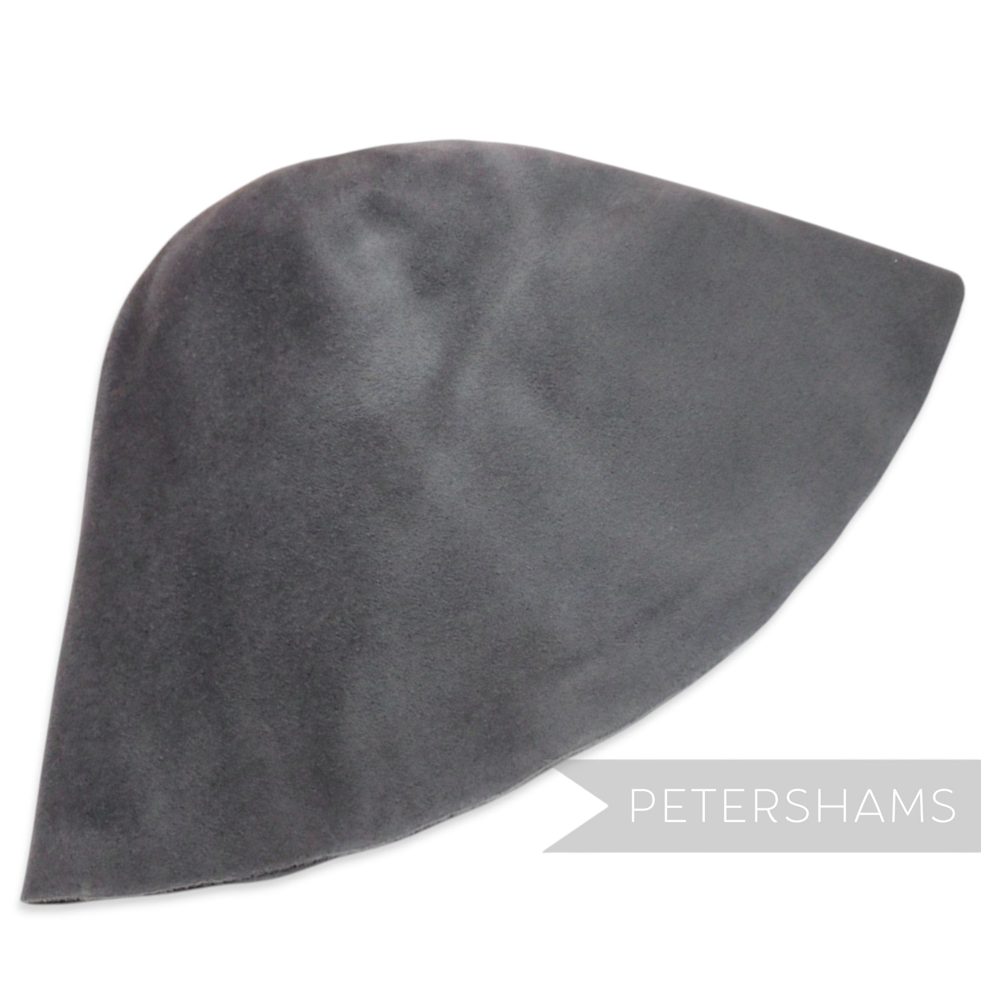 Petershams Millinery Supplies extra large ash grey peachbloom velour fur felt hat body with a smooth brushed finish