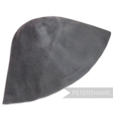 Petershams Millinery Supplies extra large ash grey peachbloom velour fur felt hat body with a smooth brushed finish