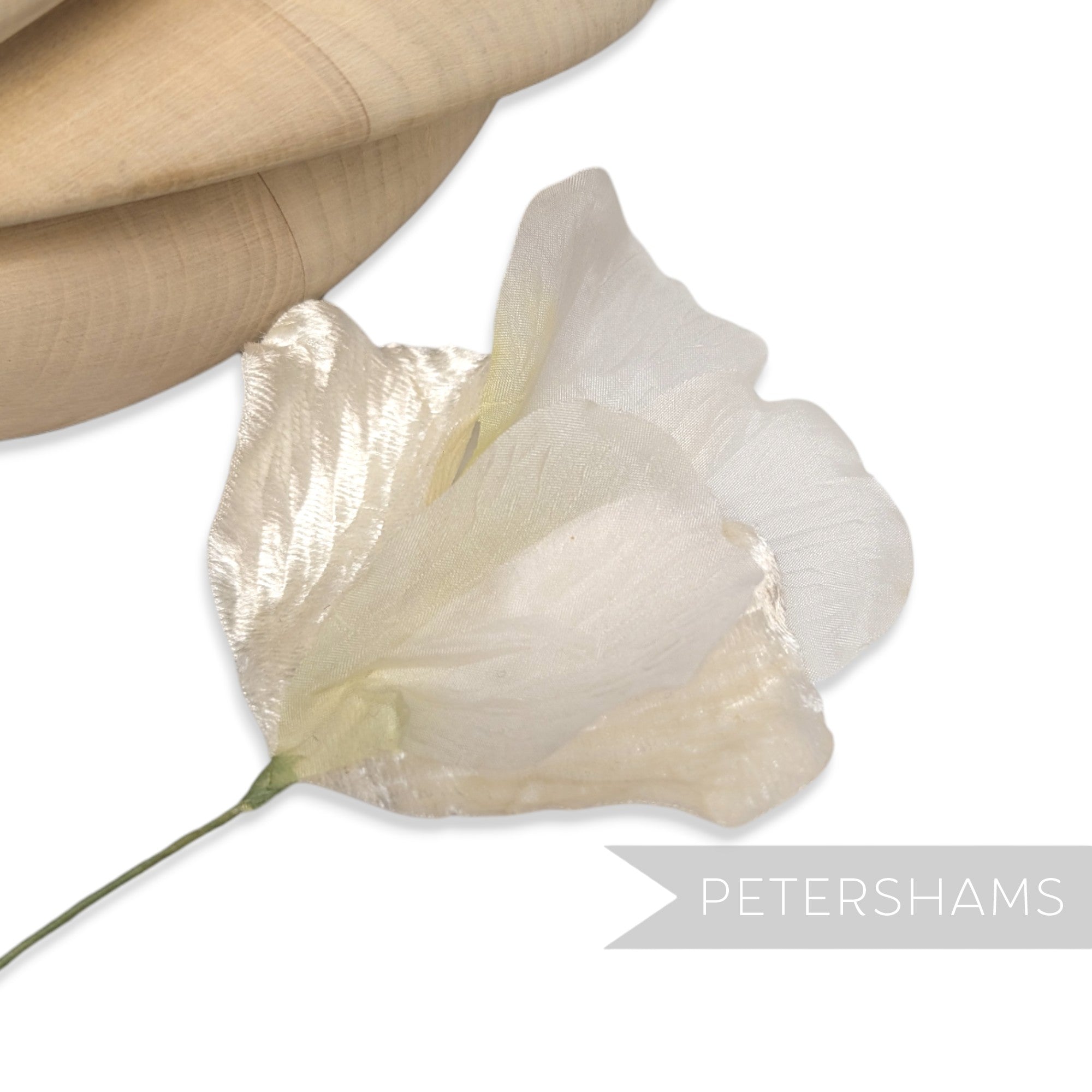 Petershams Millinery Supplies vintage Hanabira wired silk and velvet flower petals in cream for hat making