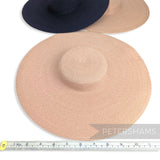Petershams Millinery Supplies natural hemp cartwheel fascinator hat bases in beige and navy blue