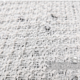 Petershams Millinery Supplies ice grey English Merry Widow veiling with fuzzy chenille dots and wide diamond pattern.