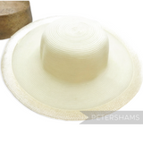 Petershams Millinery Supplies ivory cotton threaded capeline hat body with a shiny polybraid edge for millinery