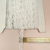 Petershams Millinery Supplies vintage 15mm ivory cotton guipure lace with a triple circle scalloped edge design