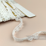 Petershams Millinery Supplies vintage 15mm ivory cotton guipure lace trim with a delicate flower pattern for Brides and Weddings