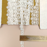 Petershams Millinery Supplies vintage 15mm ivory cotton guipure lace trim with a delicate flower pattern .For Brides and Weddings