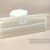 Petershams Millinery Supplies vintage 7mm ivory cotton ribbon slot lace on a card, made in Austria.