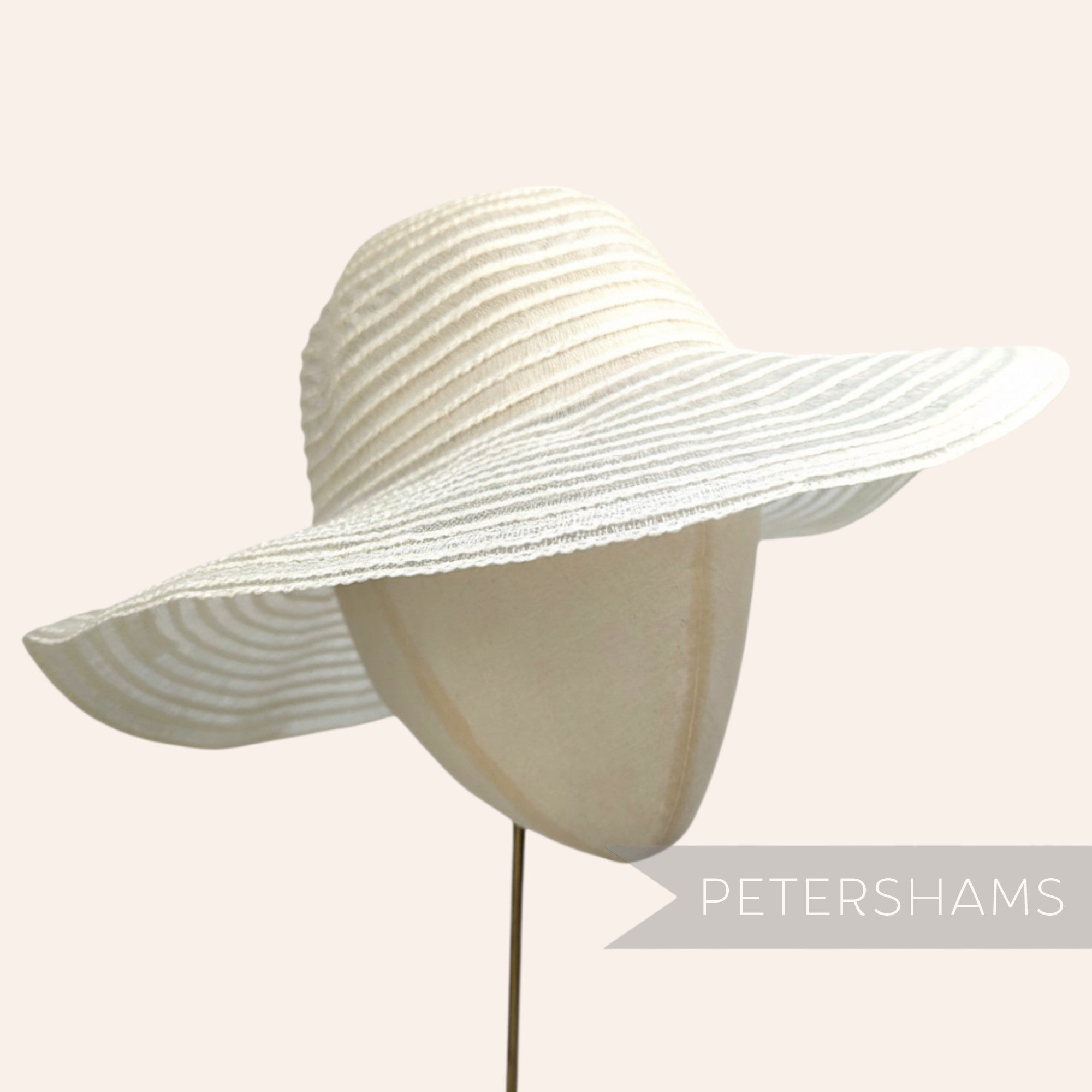 Petershams Millinery Supplies ivory crin and scalloped visca braid capeline hat body for summer millinery projects