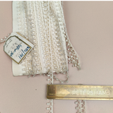 Petershams Millinery Supplies 8mm ivory dotted drop lace trim on a vintage card, Italian made, 5m length.