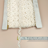 Petershams Millinery Supplies vintage 16mm ivory cotton guipure lace trim with a flutter fan design on a spool