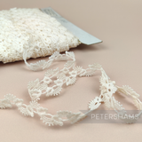 Petershams Millinery Supplies vintage ivory cotton guipure lace trim with a delicate flutter fan design