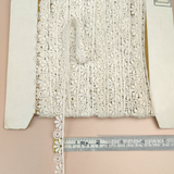 Petershams Millinery Supplies 12mm ivory vintage guipure lace trim with a tumbling leaf pattern on a spool