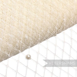 Petershams Millinery Supplies ivory pearl embellished veiling fabric for wedding birdcage veils and fascinators