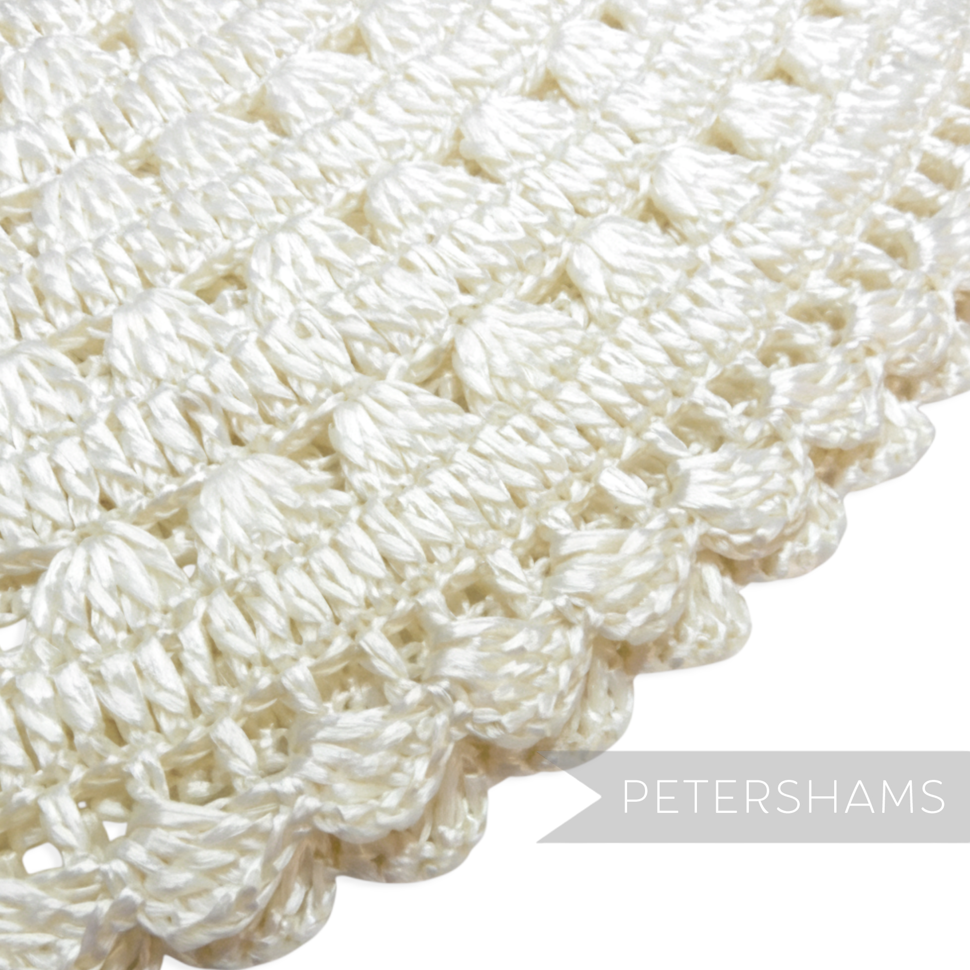 Petershams Millinery Supplies vintage 1970s ivory laminated raffia crochet flare hat body with shiny texture