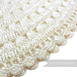Petershams Millinery Supplies vintage 1970s ivory laminated raffia crochet flare hat body with shiny texture