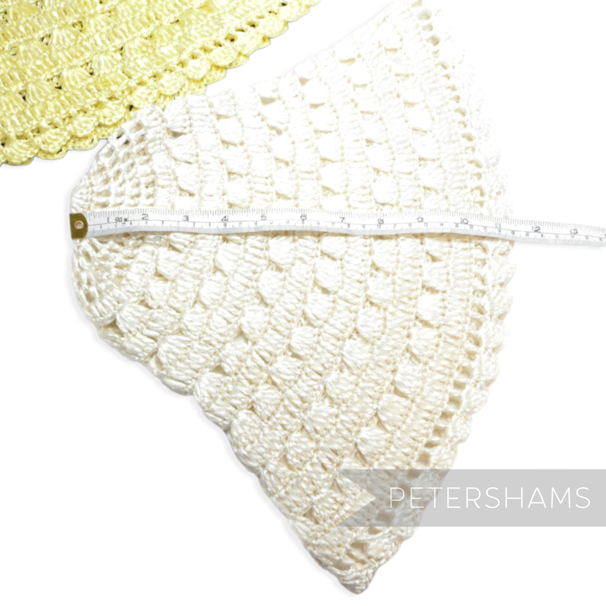 Petershams Millinery Supplies vintage 1970s ivory laminated raffia crochet hat body