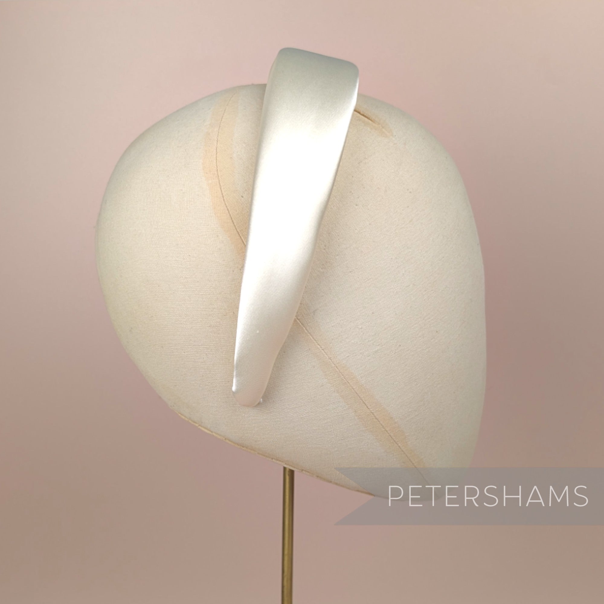 Petershams Millinery Supplies 40mm wide ivory satin super padded headband
