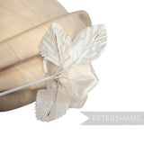 Petershams Millinery Supplies vintage ivory silk satin rose flower mount with wire stem and leaves