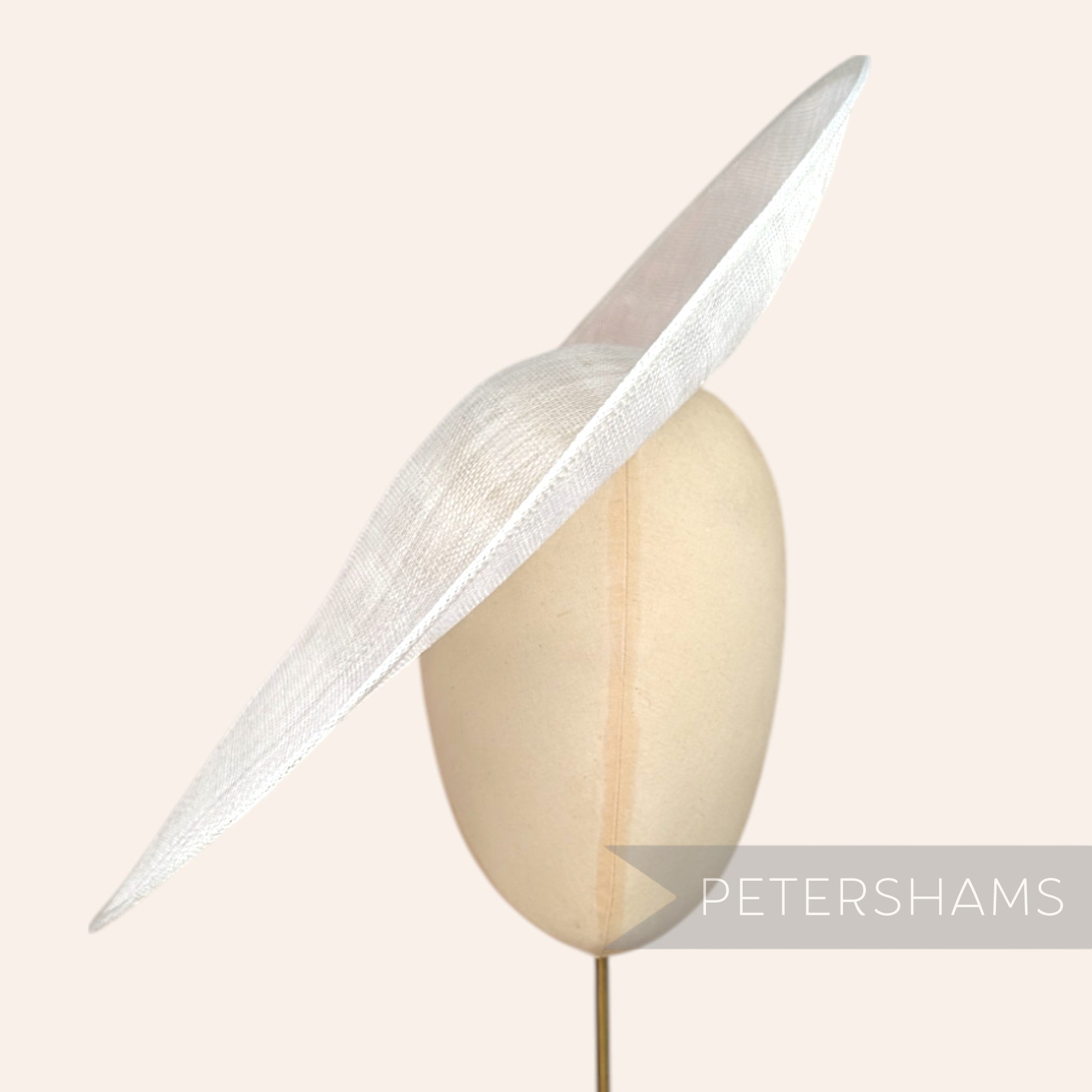 Petershams Millinery Supplies Catherine XL ivory sloped sinamay fascinator hat base
