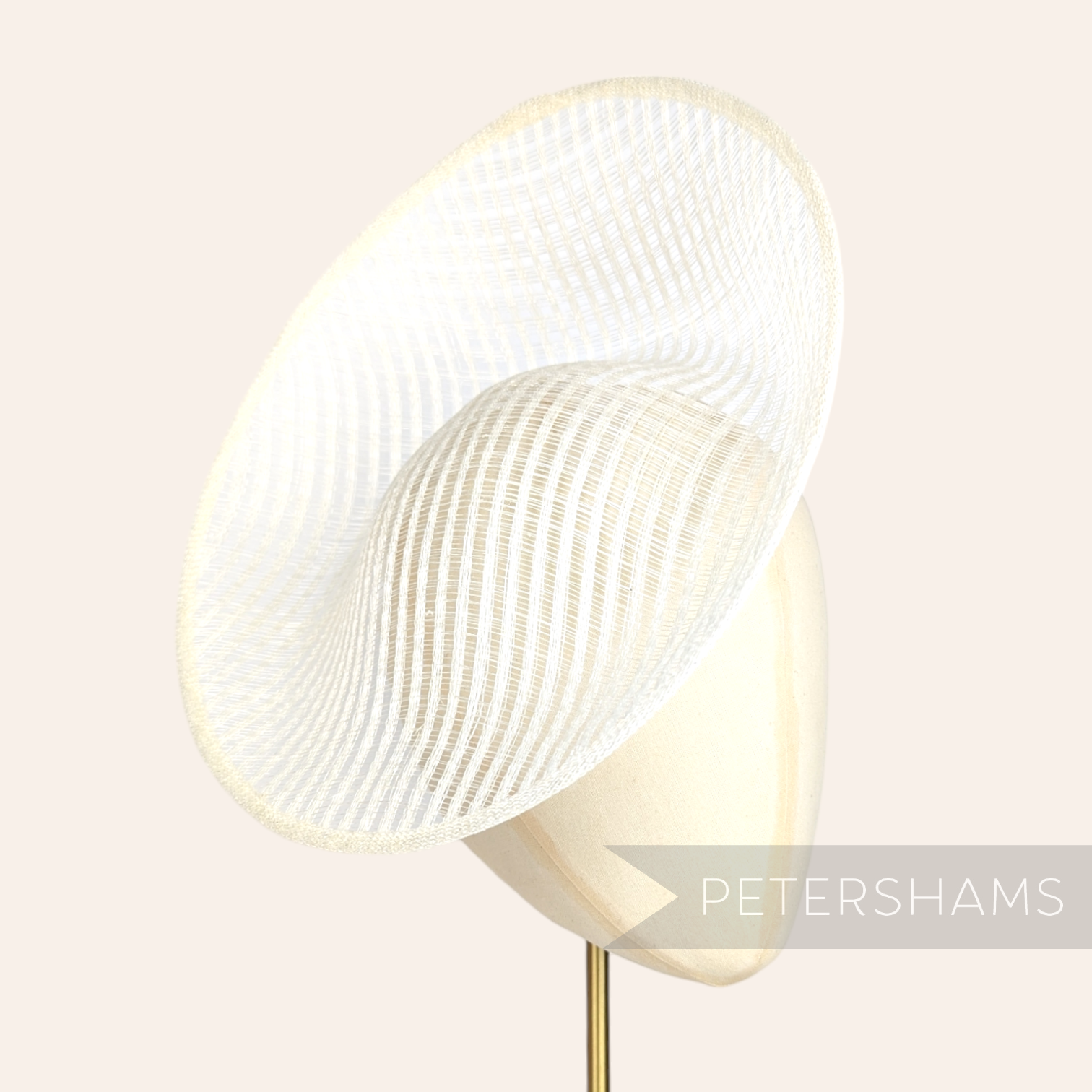 Petershams Millinery Supplies Amanda ivory lattice weave sinamay fascinator base