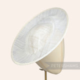 Petershams Millinery Supplies ivory sinamay orbital fascinator hat base with pleated crown