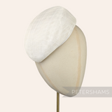 Petershams Millinery Supplies Betty ivory sloped sinamay pillbox fascinator hat base