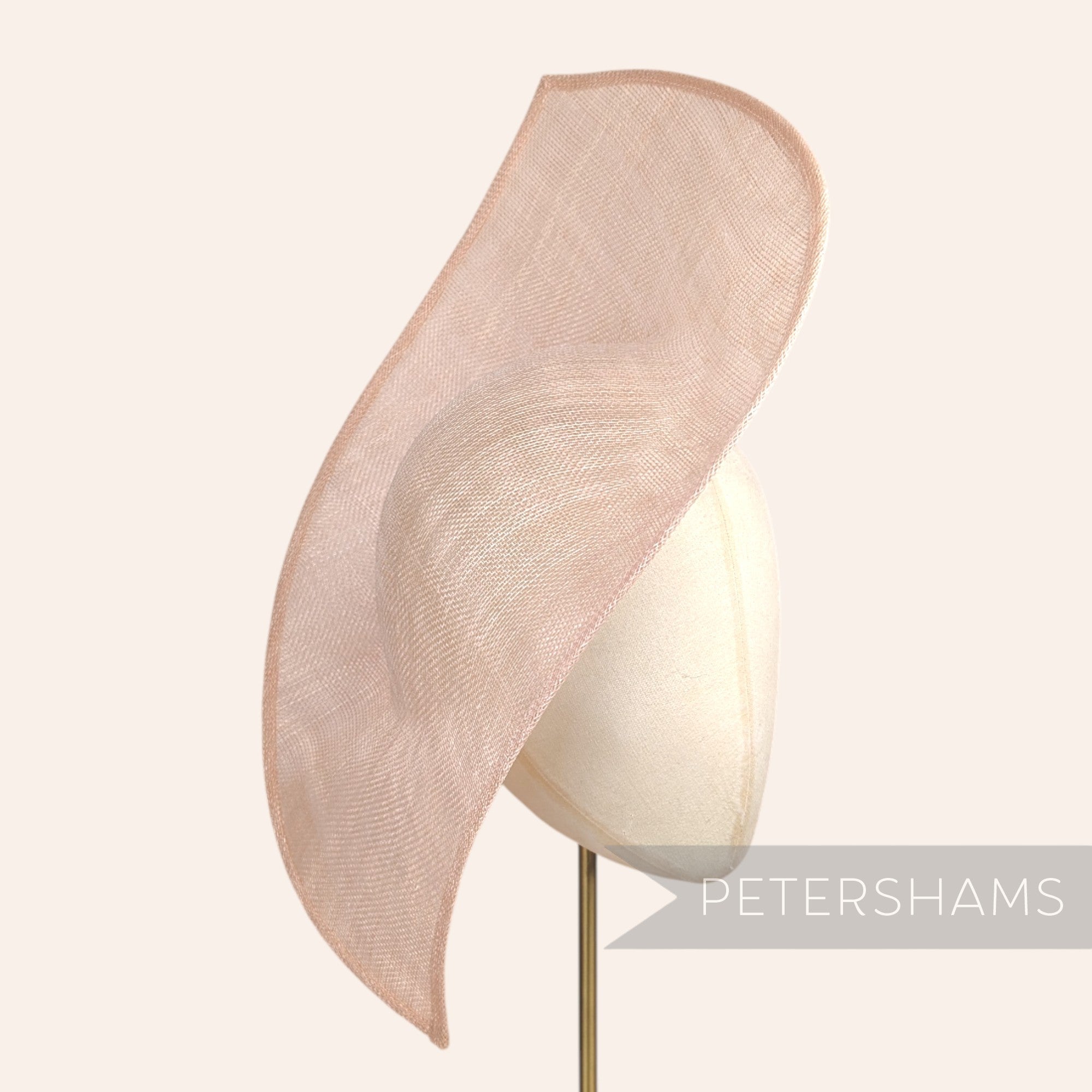 Petershams Millinery Supplies Jackie double pointed sinamay fascinator hat base in a light beige