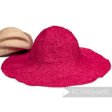 Petershams Millinery Supplies fuchsia pink knotted ramie straw capeline hat body for millinery projects.